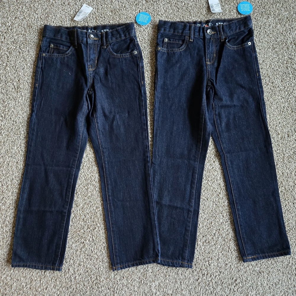 2 pc Place Straight Dark Blue Kids Jeans. Size: 6